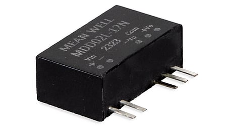 Convertisseur DC/DC médical 2W, entrée 10.8...13.2V, sortie +/-5V / +/-0.2A