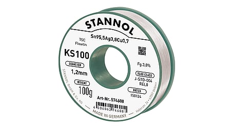 Solder wire KS100, Sn95,5Ag3,8Cu0,7 - FLOWTIN TSC, RE L0, 1.2mm, 100g