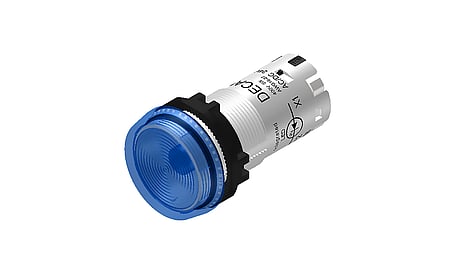 Kontrolleuchte, mit LED Licht, 24Vdc, blau, Push-in