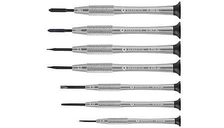 Watchmaker's screwdriver set, 7 pieces, slotted and Phillips