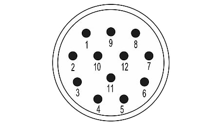 M23 signal contact insert 12-pin, manual solder connection