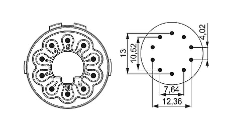 M23 Puissance Insert de contact (w) 10 pôles Insert de sertissage sans contacts