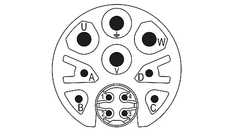 M23 Insert de contact hybride (w) 12 pôles (4+4+3+PE) Insert de sertissage sans contacts