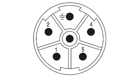 M23 power contact insert (m) 6-pin (5+PE), crimp insert without contacts