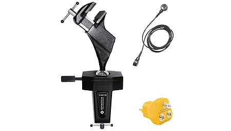9-205-ESD-SET1 - ESD ball joint vice (clamp-on) dissipative + plug + earthing cable