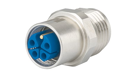 Boîtier connecteur M12 montage monotrou face avant filetage intérieur
