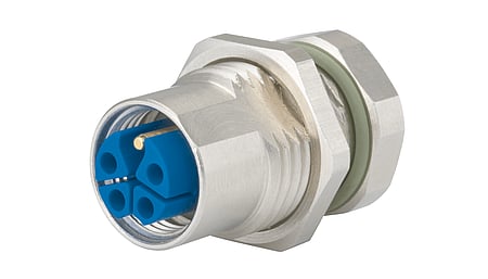 Boîtier M12 Connecteur d'appareil Montage à un trou Paroi arrière Filetage intérieur
