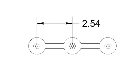 Câble plat 11 pôles, pas 2.54 mm, longueur : 120 mm