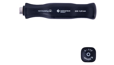 ESD screwdriver handle with 1/4 inch bit holder