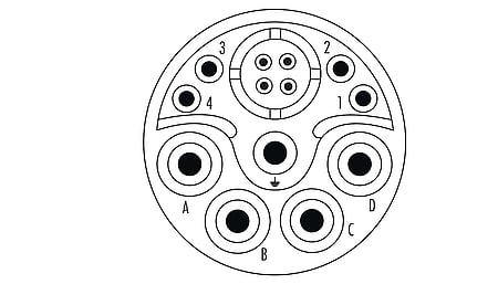 M23 Insert de contact hybride (w) 13 pôles (4+4+4+PE) Insert de sertissage sans contacts