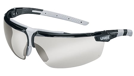 uvex i-3 side arm spectacles, silver mirror lens, anti-fog coating on the inside