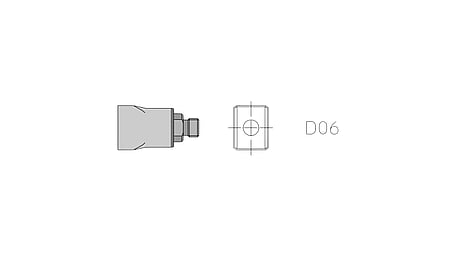 D06 Hot air nozzle, heated on 2 sides, with preheating plate 13.0x10.0mm