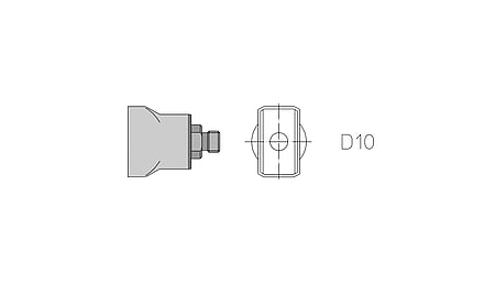 D10 Hot air nozzle, heated on 2 sides, with preheating plate 18.0x10.0mm