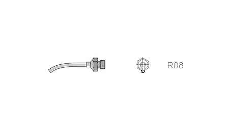 R08 Round nozzle long curved D: 2.0mm, length 50mm