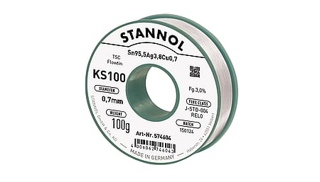 Solder wire KS100, Sn95,5Ag3,8Cu0,7 - FLOWTIN TSC, RE L0, 0.7mm, 100g