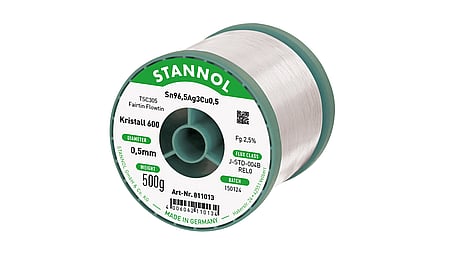 Solder wire crystal 600, Sn96,5Ag3Cu0,5 - FLOWTIN TSC305 - Fairtin, 0.5mm, 500g