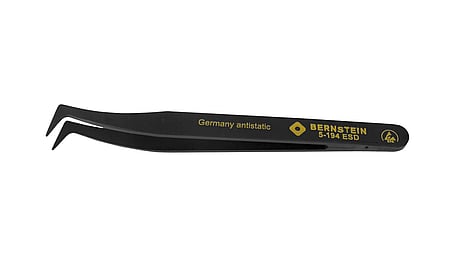 ESD plastic precision tweezers 120mm shape 6 hook tip