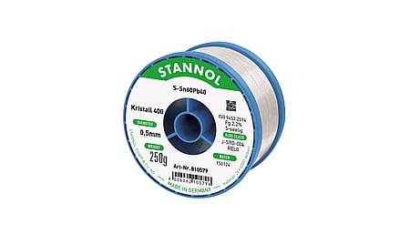 Solder wire crystal 400, Sn60Pb40, RE L0, 0.5mm, 250g