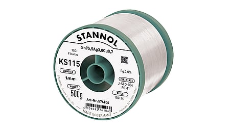Solder wire KS115, Sn95.5Ag3.8Cu0.7 - FLOWTIN TSC, RE M1, 1mm, 500g