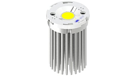LED pin fin heat sink, ø47mm, H 68mm, Base 8mm, Zhaga&amp;Philips holes, Clear