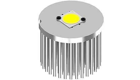 Zhaga LED pin fin heat sink, ø86mm, H 68mm, Base 8mm, Clear anodized