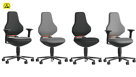 Bimos TEXON 2 ESD work chair with casters, 450 - 620 mm
