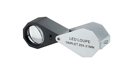 Triple magnifying glass, 20x magnification with LED lighting, PB.5033-LED