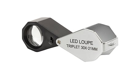 Triple magnifying glass, 30x magnification with LED lighting, PB.5035-LED