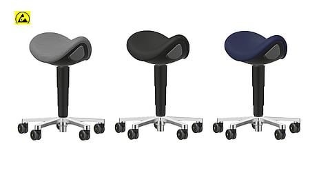 Bimos ESD saddle stool with casters, 540 - 800 mm