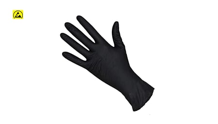 ESD disposable gloves, nitrile, black, 25 cm, 1000 pieces