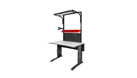 ESD Tisch Premium 1200 x 750-800 mm, höhenverstellbar - Black Edition