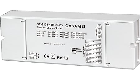 5 Kanal CASAMBI LED Dimmer, RGBWW, Konstantspannung 12-48VDC, max. 960W