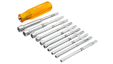 12-piece screwdriver and socket set - metric sizes