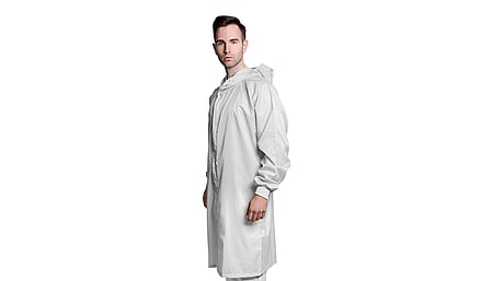 Blouse pour salle blanche à capuche