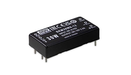 SKM30W8+ DKM30W8, convertisseur CC-CC de 30 W avec rapport d'entrée de 8:1, boîtier 2" x 1"