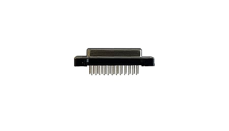 D-SUB female connector strip, 25-pin with 6 mm plastic flange