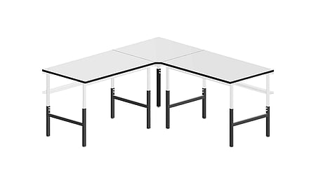 Table d'angle ESD Classic 1 200 x 750 x 800 mm, réglable en hauteur