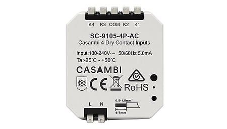 Casambi Button Coupler for 4 Potential-Free Inputs, Programmable