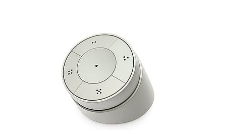 Télécommande intelligente Casambi, composée de cinq boutons et d'un bouton rotatif