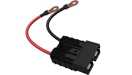 Anderson SB50 plug with 250mm 8AWG silicone cable and M8 ring cable lug