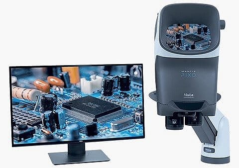 Mantis PIXO showing PCB on monitor 633