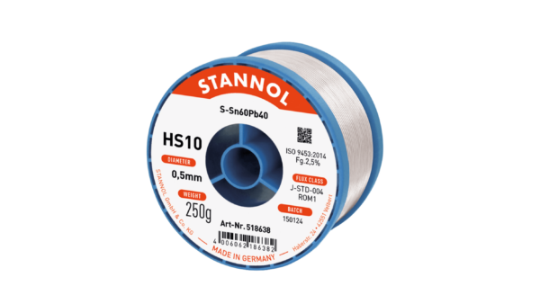 Lötdraht HS10, Sn60Pb40, RO M1, 0.5mm, 250g