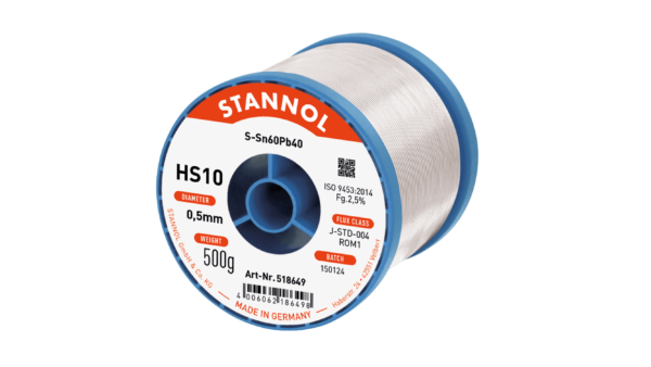 Lötdraht HS10, Sn60Pb40, RO M1, 0.5mm, 500g