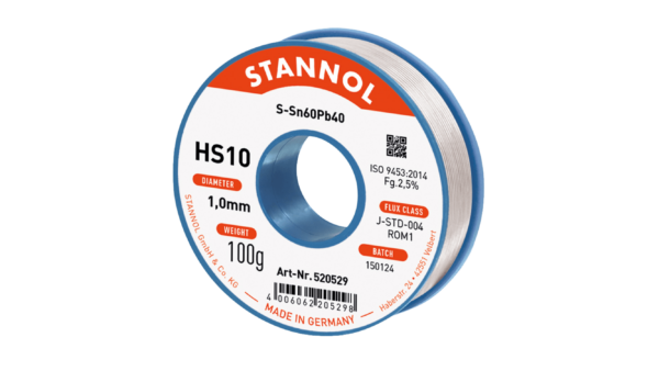 Fil de soudure HS10, Sn60Pb40, RO M1, 1mm, 100g