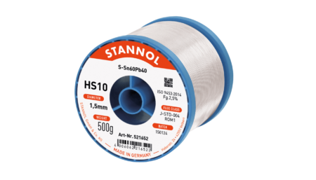 Fil de soudure HS10, Sn60Pb40, RO M1, 1.5mm, 500g