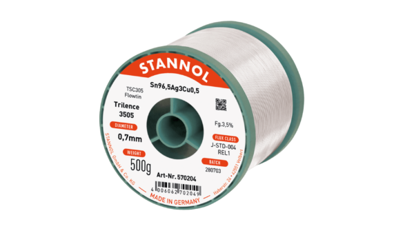 Lötdraht Trilence 3505, Sn96,5Ag3Cu0,5 - FLOWTIN TSC305, RE L1, 0.7mm, 500g