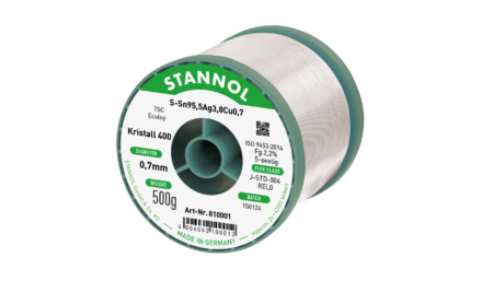 Solder wire Kristall 400, Sn95,5Ag3,8Cu0,7 - TSC, RE L0, 0.7mm, 500g