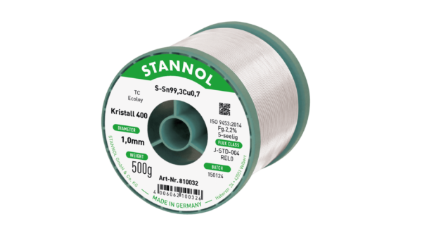 Lötdraht Kristall 400, Sn99,3Cu0,7 - TC, RE L0, 1mm, 500g