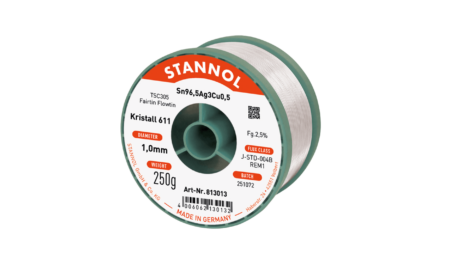 Solder wire crystal 611, Sn96,5Ag3Cu0,5 - FLOWTIN TSC305 - Fairtin, 1mm, 250g