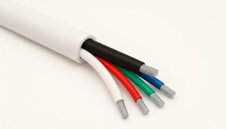 RGBW Kabel mit weissem Mantel, halogenfrei (Rolle = 200m)